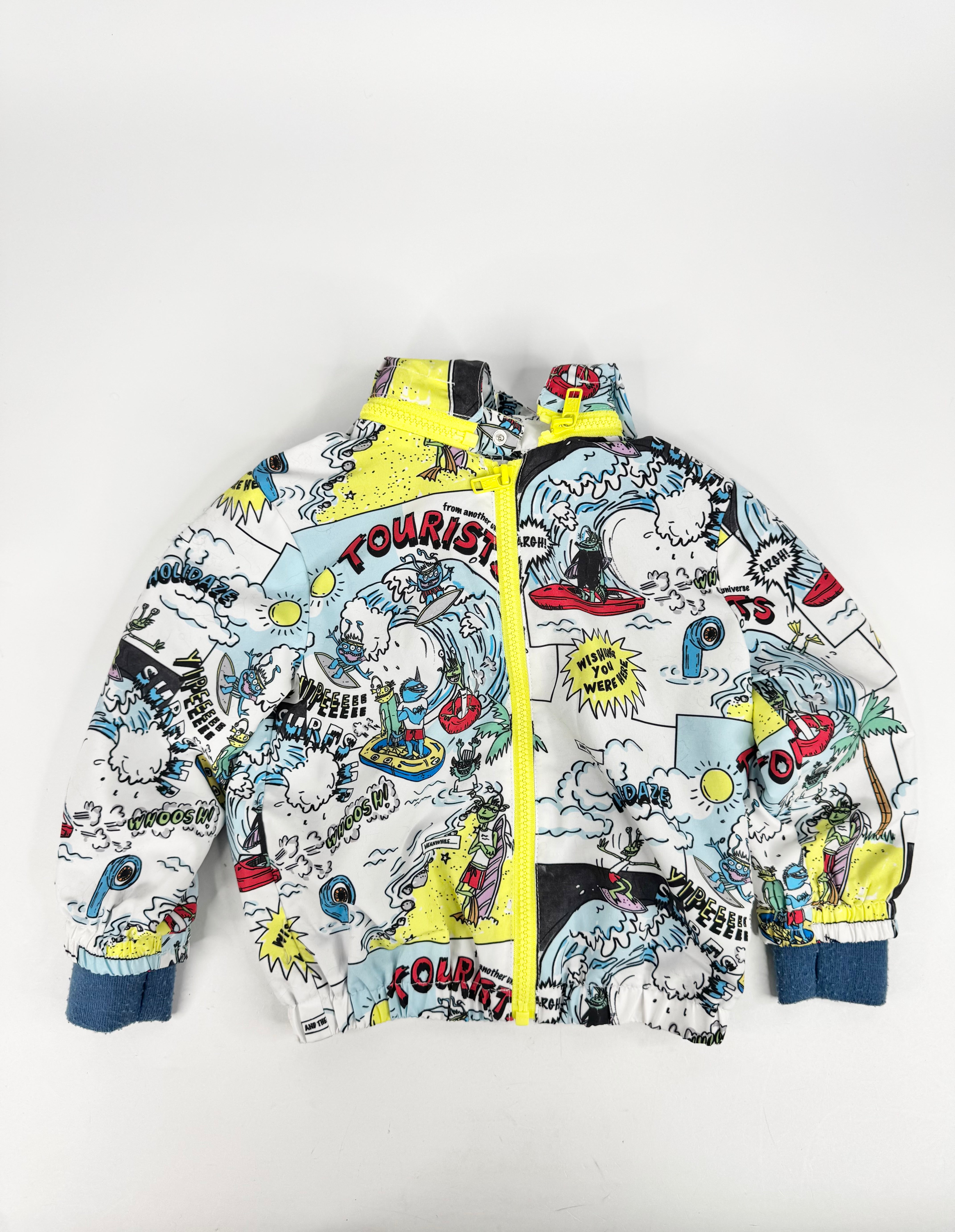 Stella Mccartney Colorful Cartoon Print Zippered Hooded Parker - Size 24 months