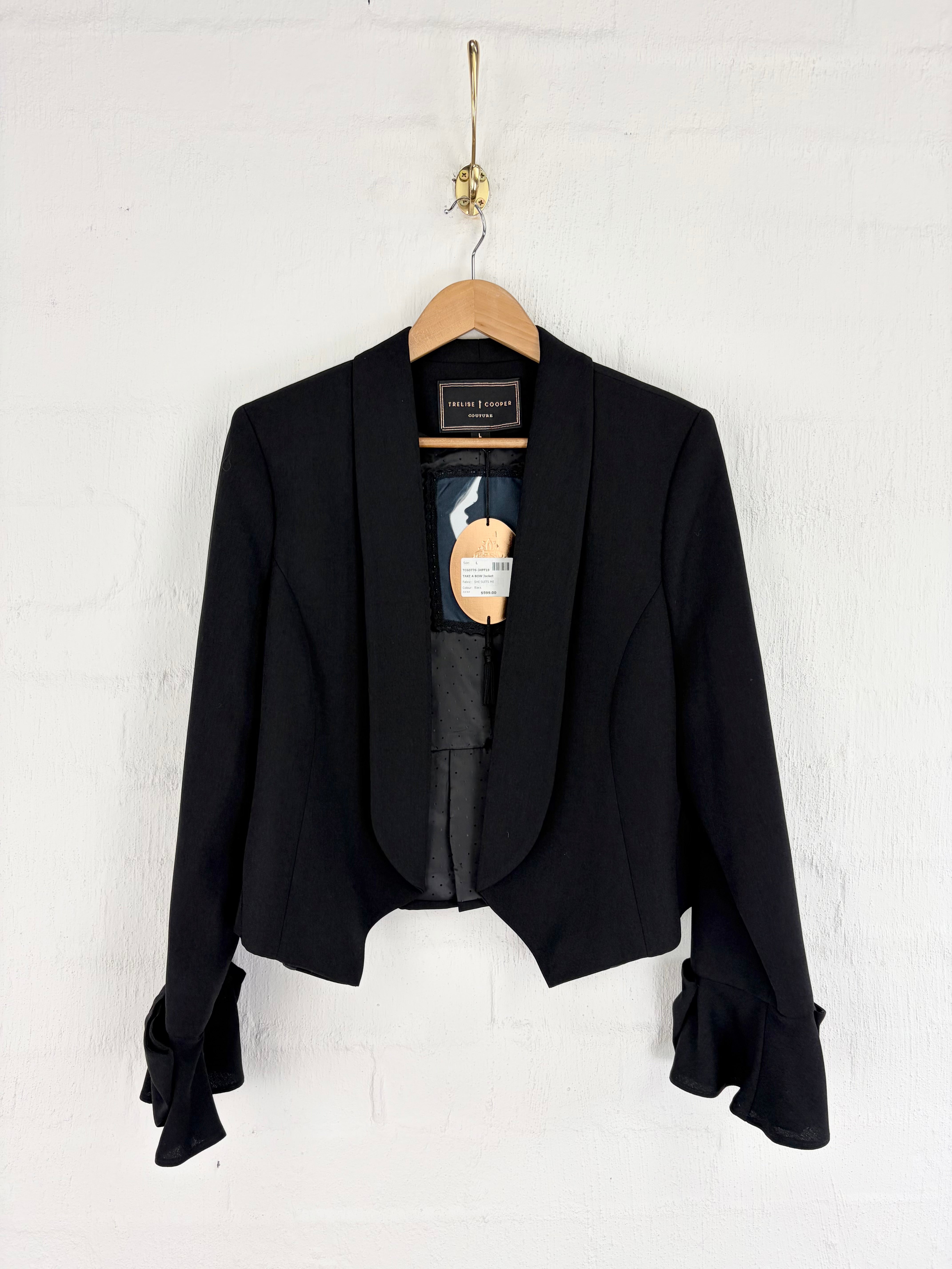 Trelise Cooper Black 'Take a Bow' Jacket NWT - AU12/14