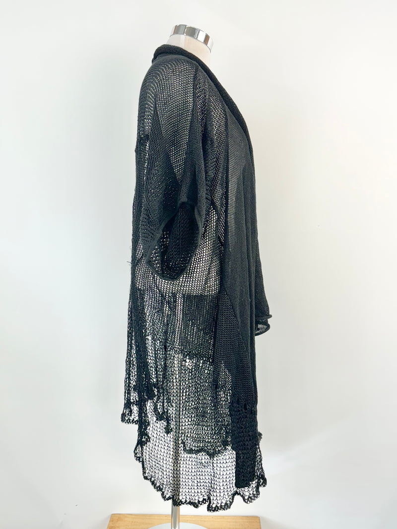 Willow Black Loose Knit Cardigan - AU10/12