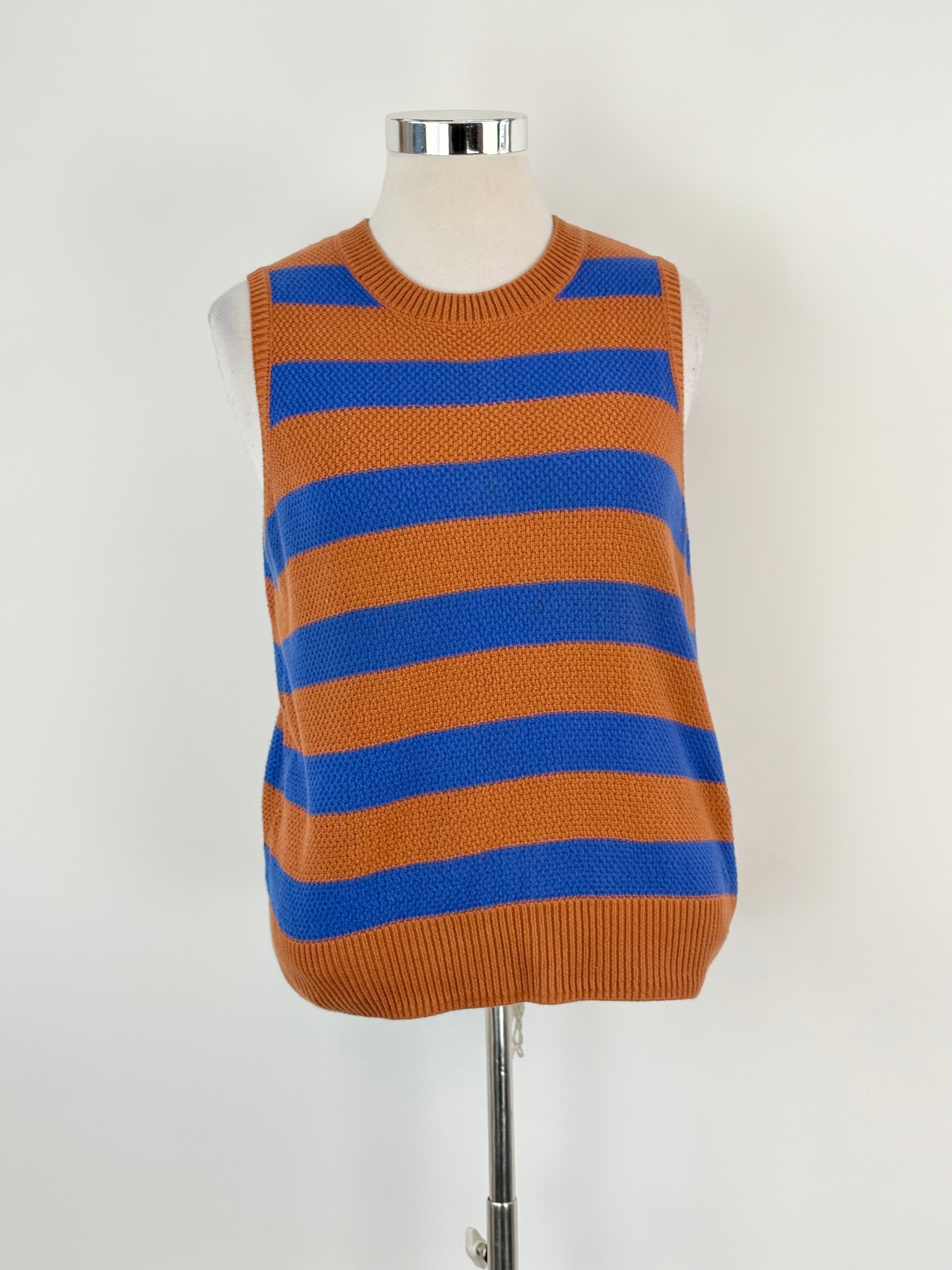 Kloke Rust & Cobalt Sleeveless Knit Sweater - AU12