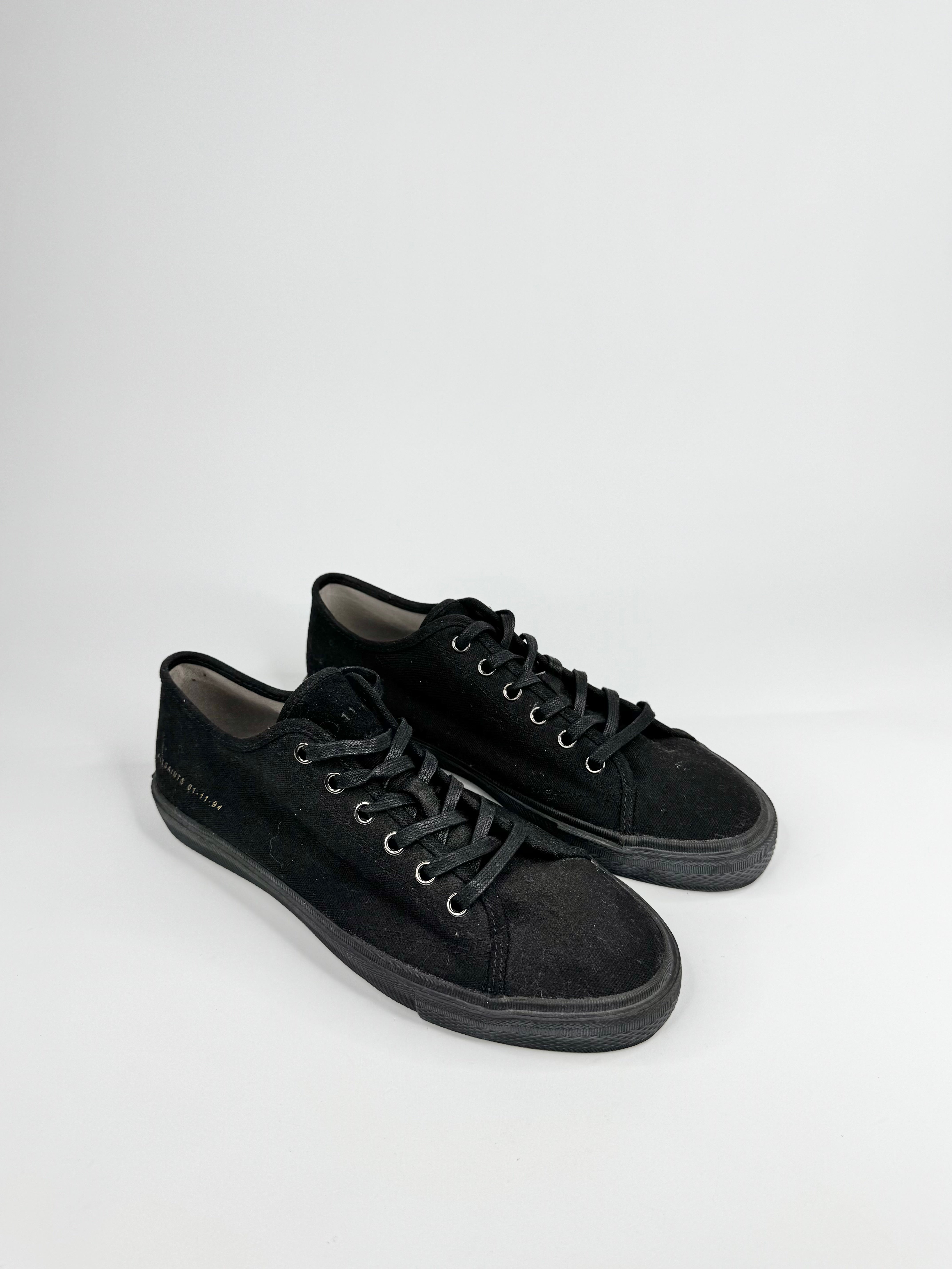 All Saints Black Lace Up Low Top Sneakers - EU42