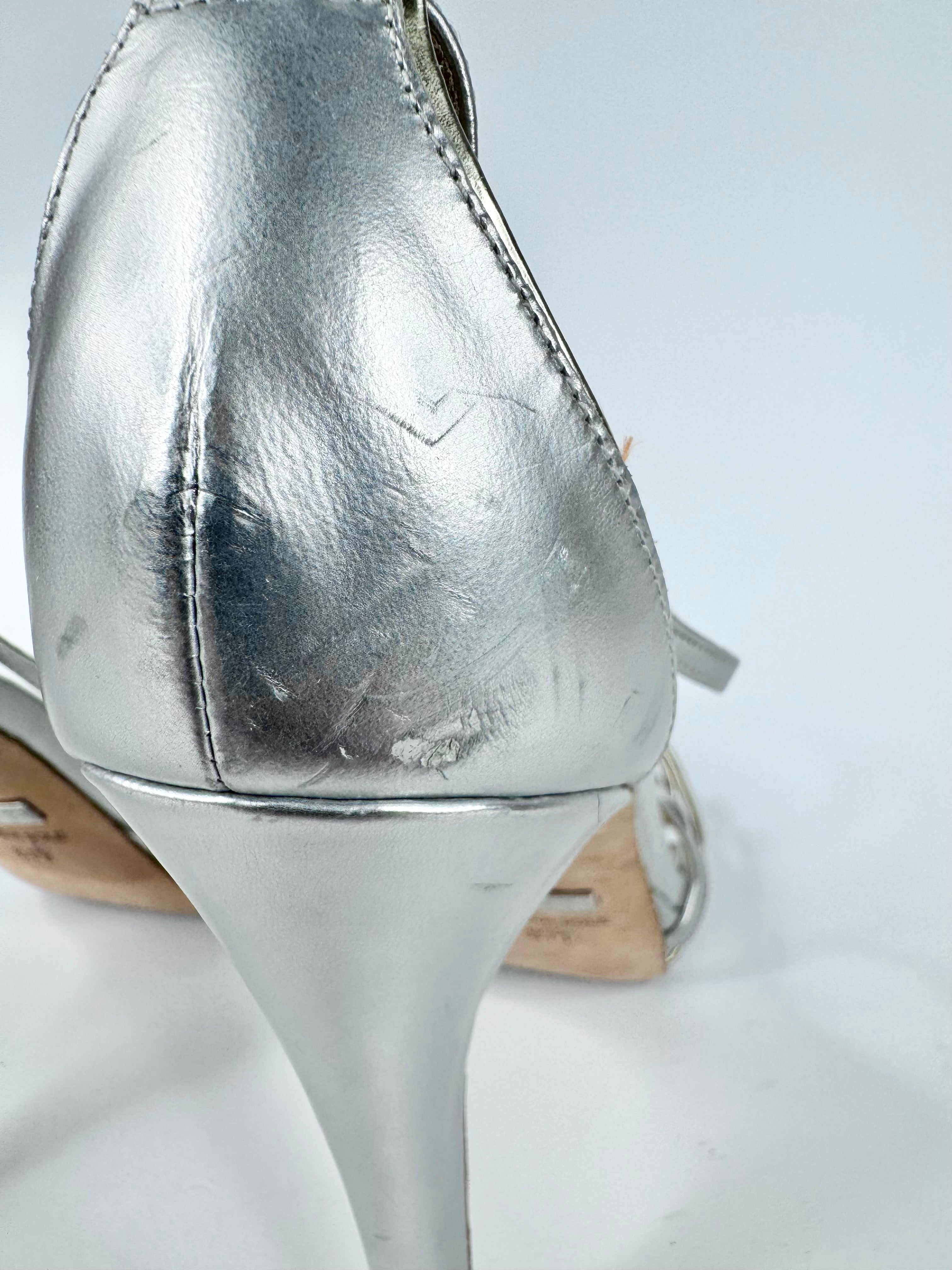 Mischka Badgley Silvery Strappy Stilettos - EU39