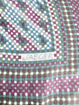 Vintage Jaeger Purple, Blue & Grey Woven Silk Scarf