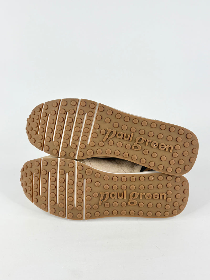 Paul Green Tan Suede & Animal-Print Sneakers - EU42