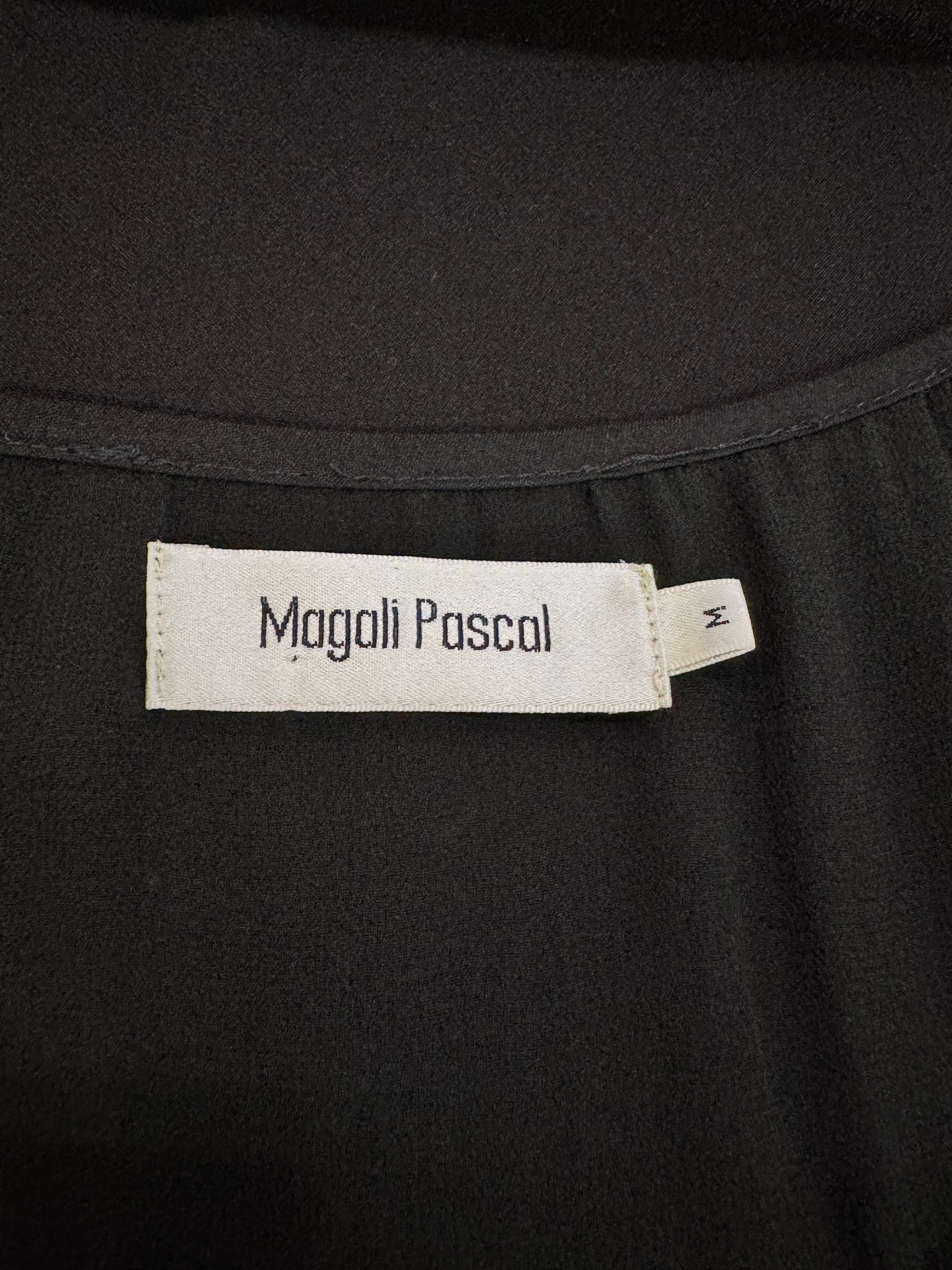 Magali Pascall Black Lace Draped Blouse - AU10