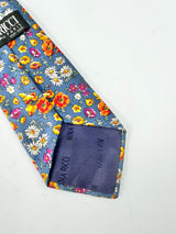 Nina Ricci Blue Silk Floral Tie