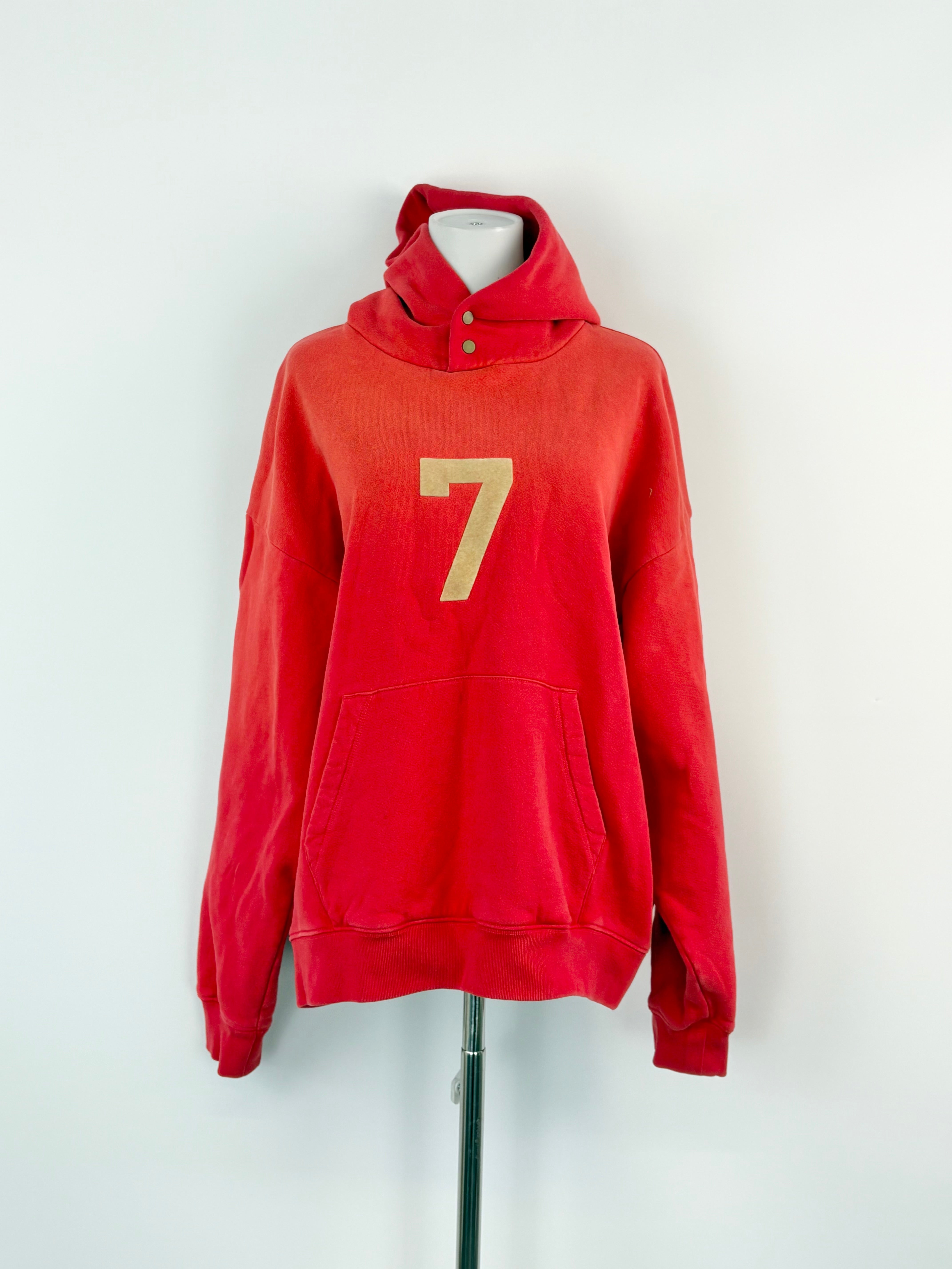 Fear of God Red '7' Pullover Hoodie - M