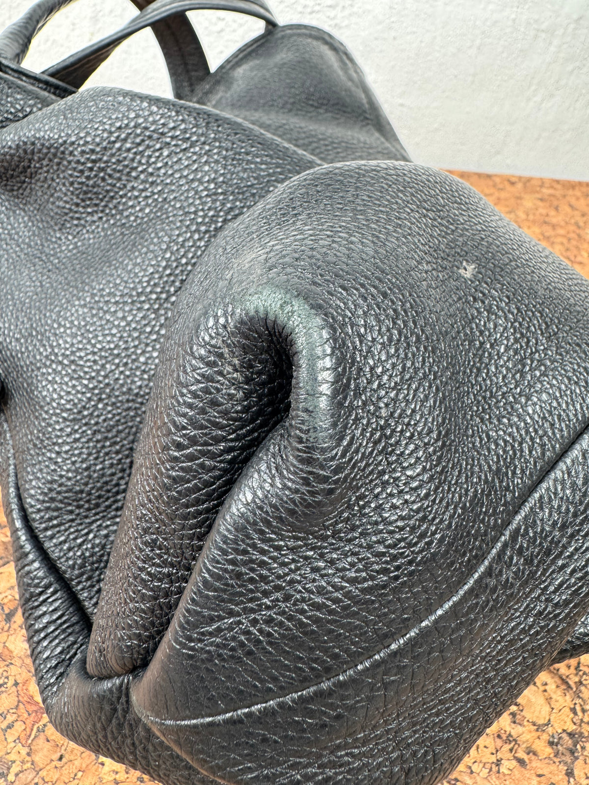Furla Black Grained Hobo Bag