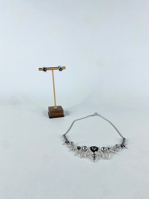 Swarovski Grey Crystal & Studs Jewellery Set