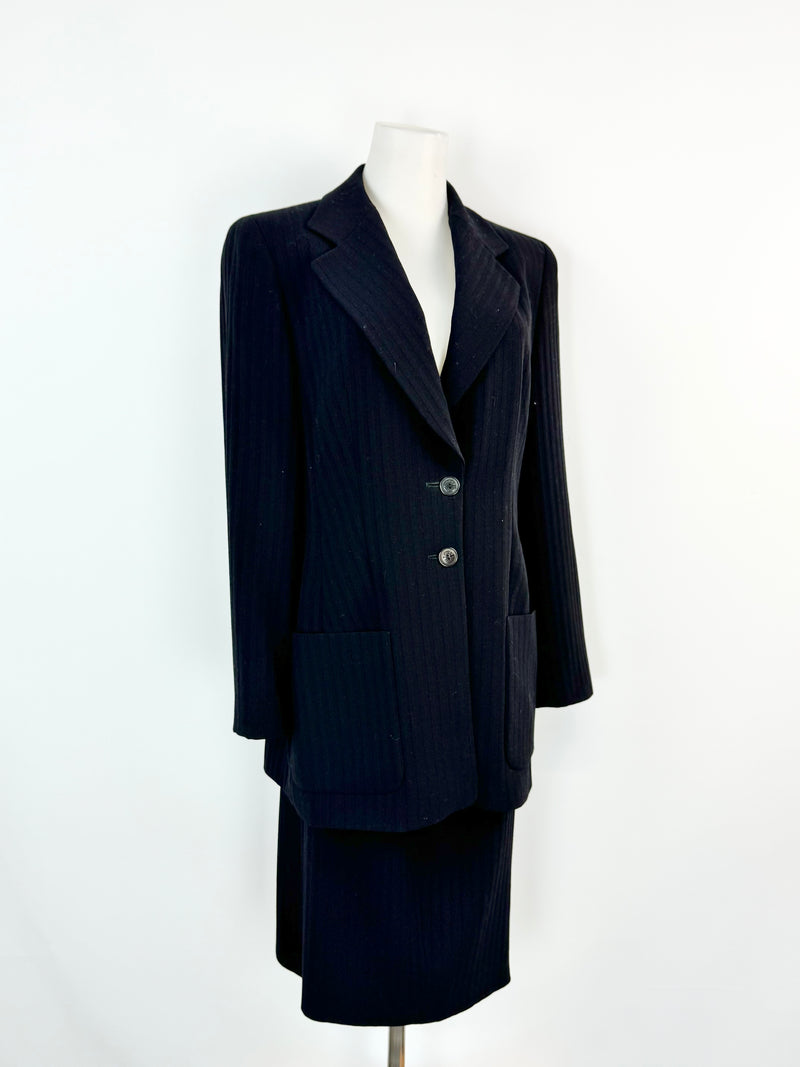 Vintage Louis Feraud Black Textured Blazer - AU10/12