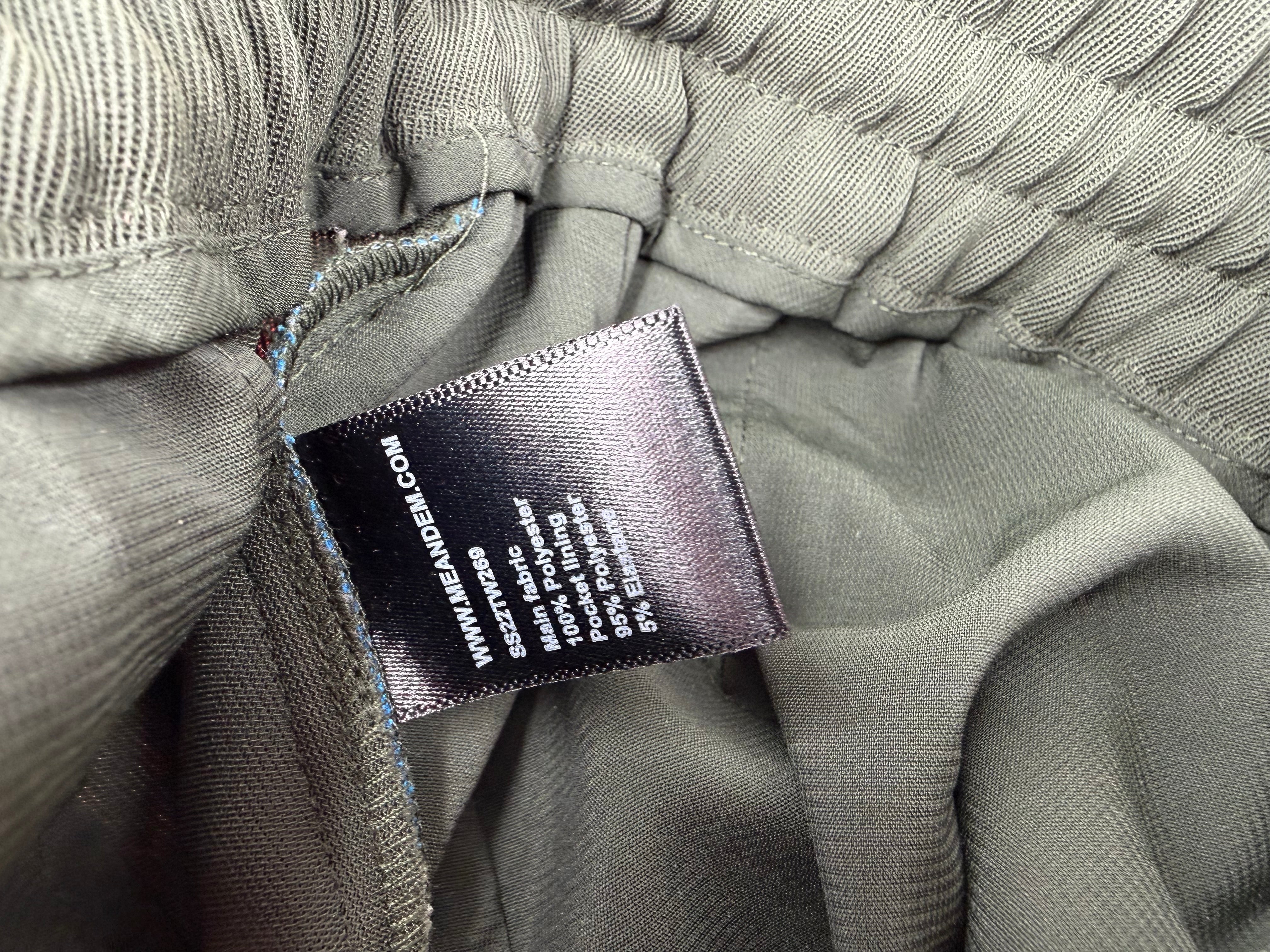 Me + Em Olive Green Blue Stripe Wide Leg Tracksuit Pants - AU10