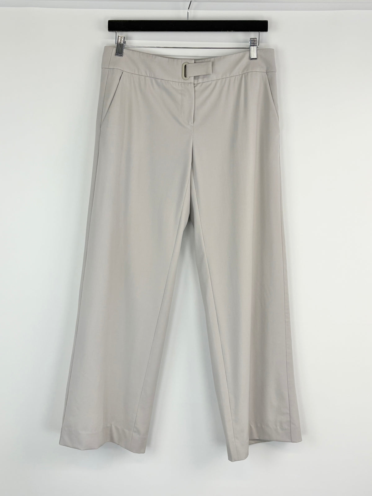 Emporio Armani Stone Grey Straight-Leg Tailored Trousers - AU10
