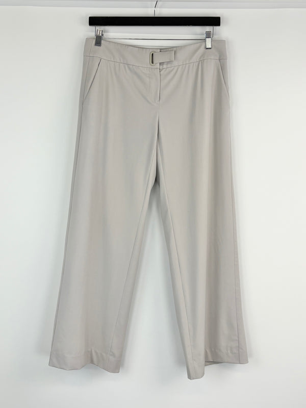 Emporio Armani Stone Grey Straight-Leg Tailored Trousers - AU10