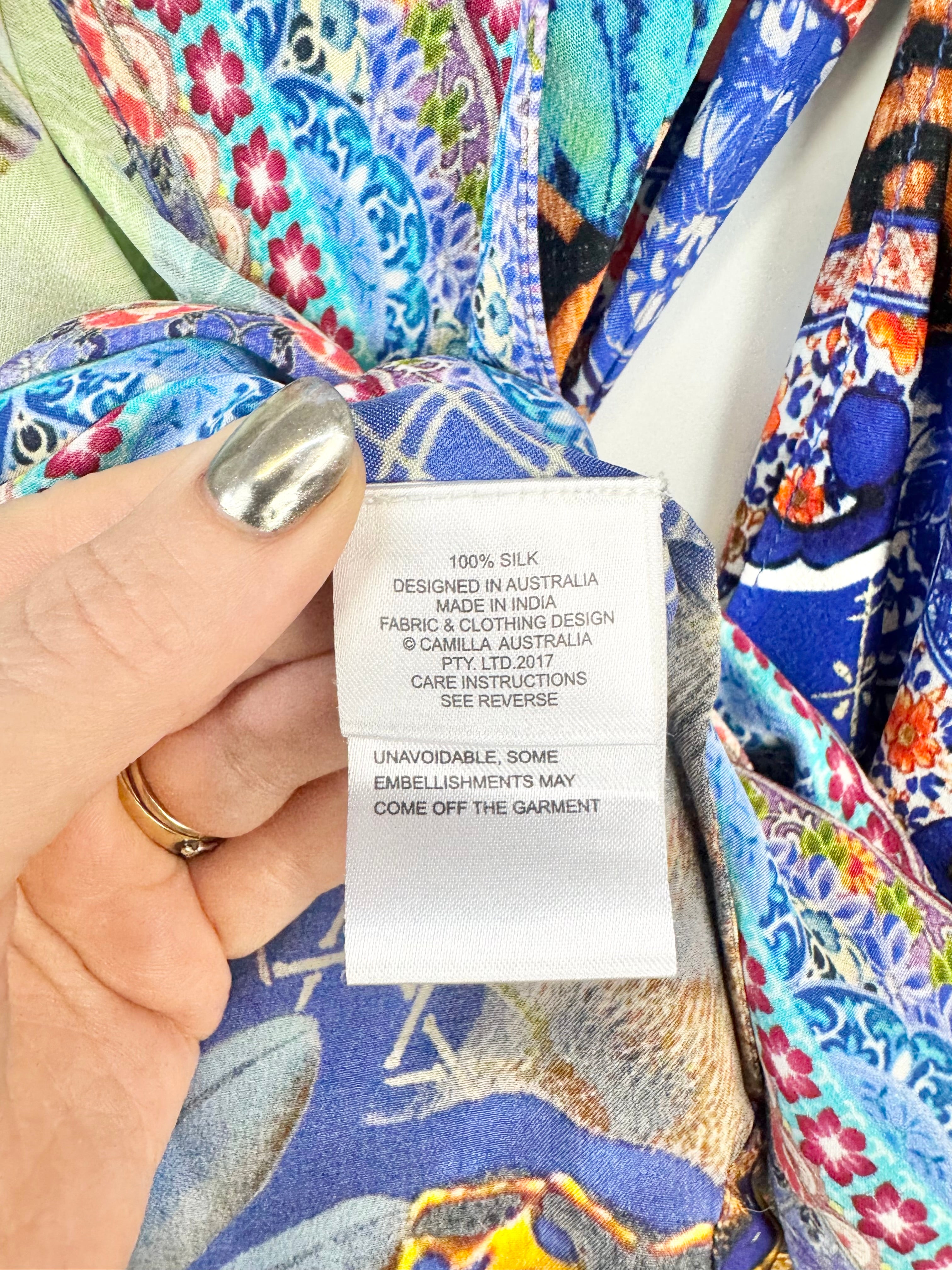 Camilla 'Space Cowgirl' Silk Tie Robe - OSFA