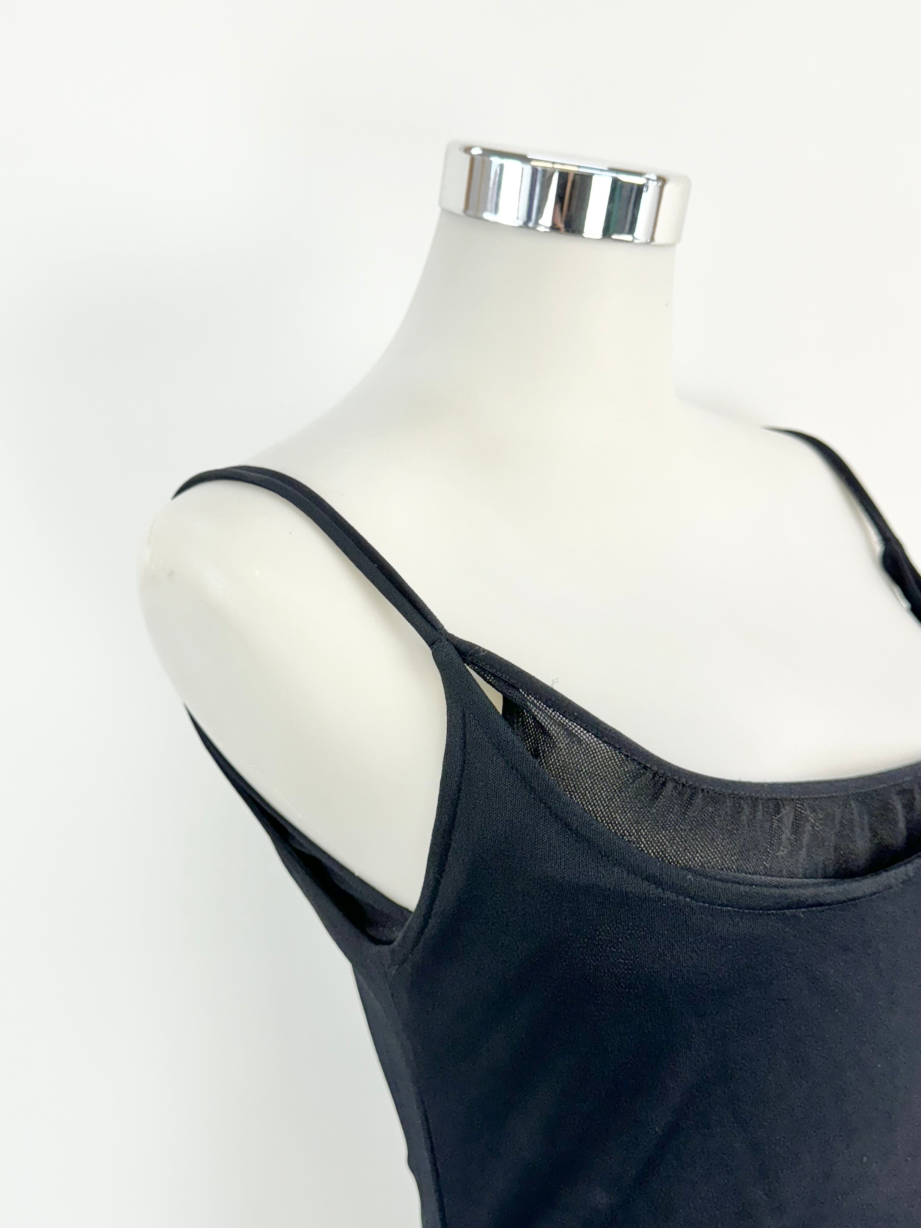 Vintage Kenzo Black Stretchy Slip Dress - AU10/12