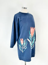 Dana Kinter x Gorman Navy Blue Botantical Embroidered Sweater Dress - AU14