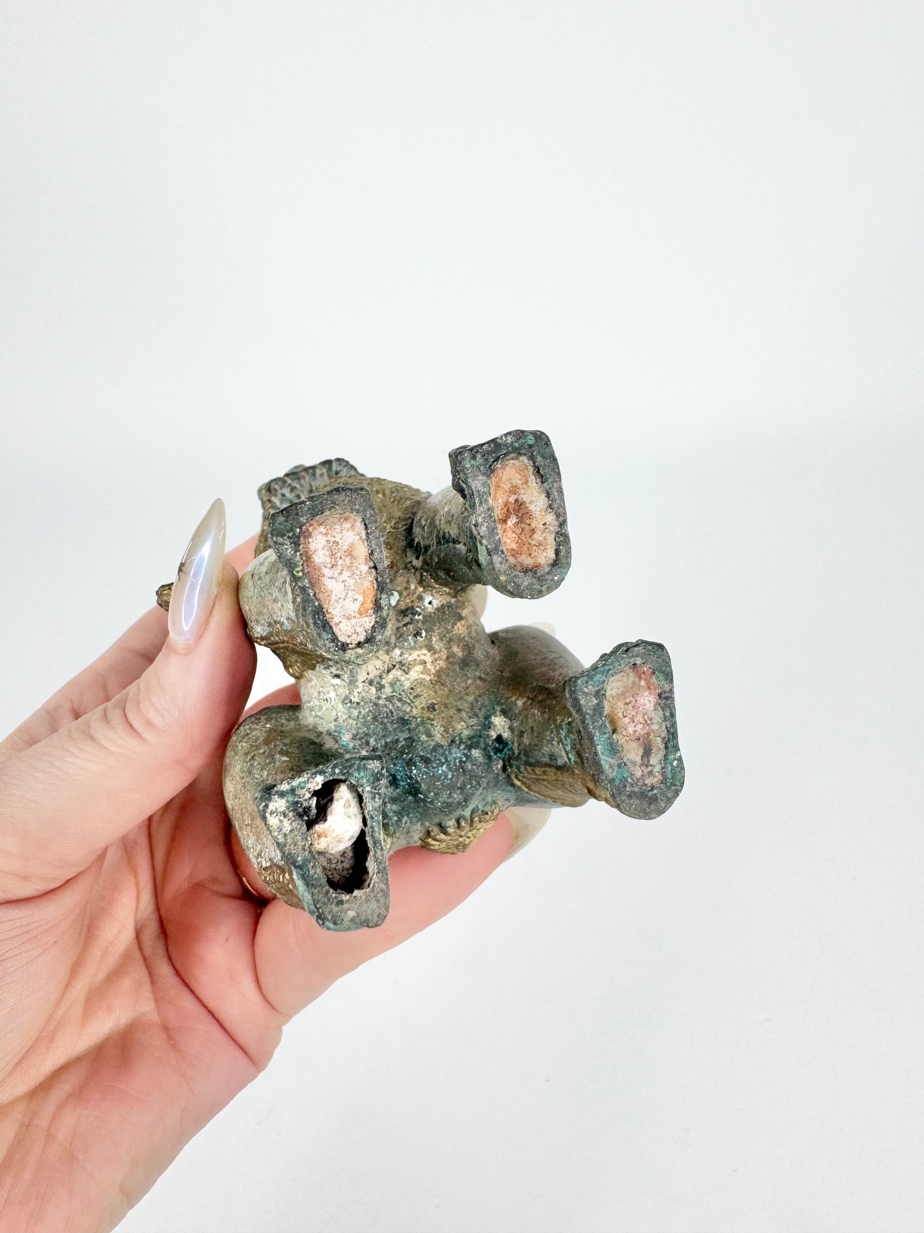 Vintage Khmer Gilt Bronze Singha Lion Guardian