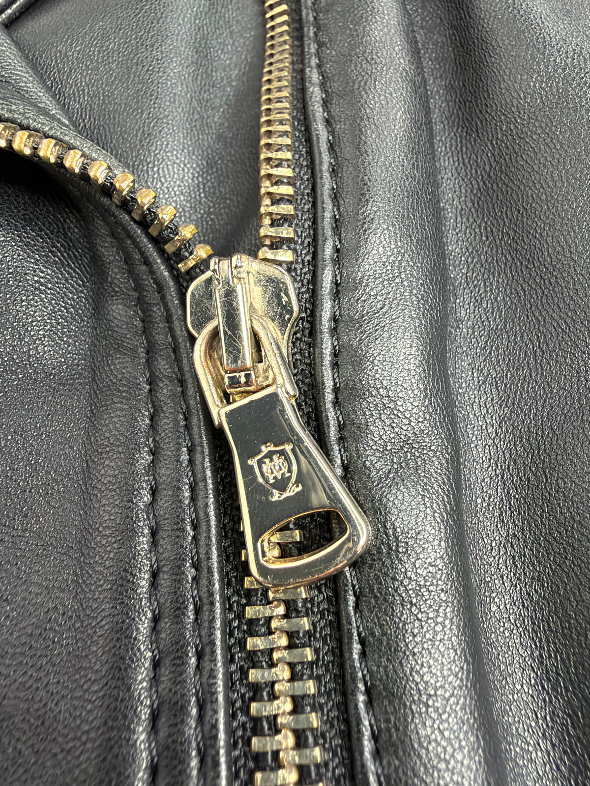Massimo Dutti Black Leather Biker Jacket - AU4/6