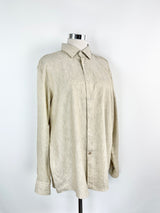 Boss Responsible Wheat & White Linen Striped Shirt - XXL