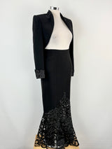 Vintage Parisian Cropped Jacket & Embroidered Lace Skirt - AU8/12