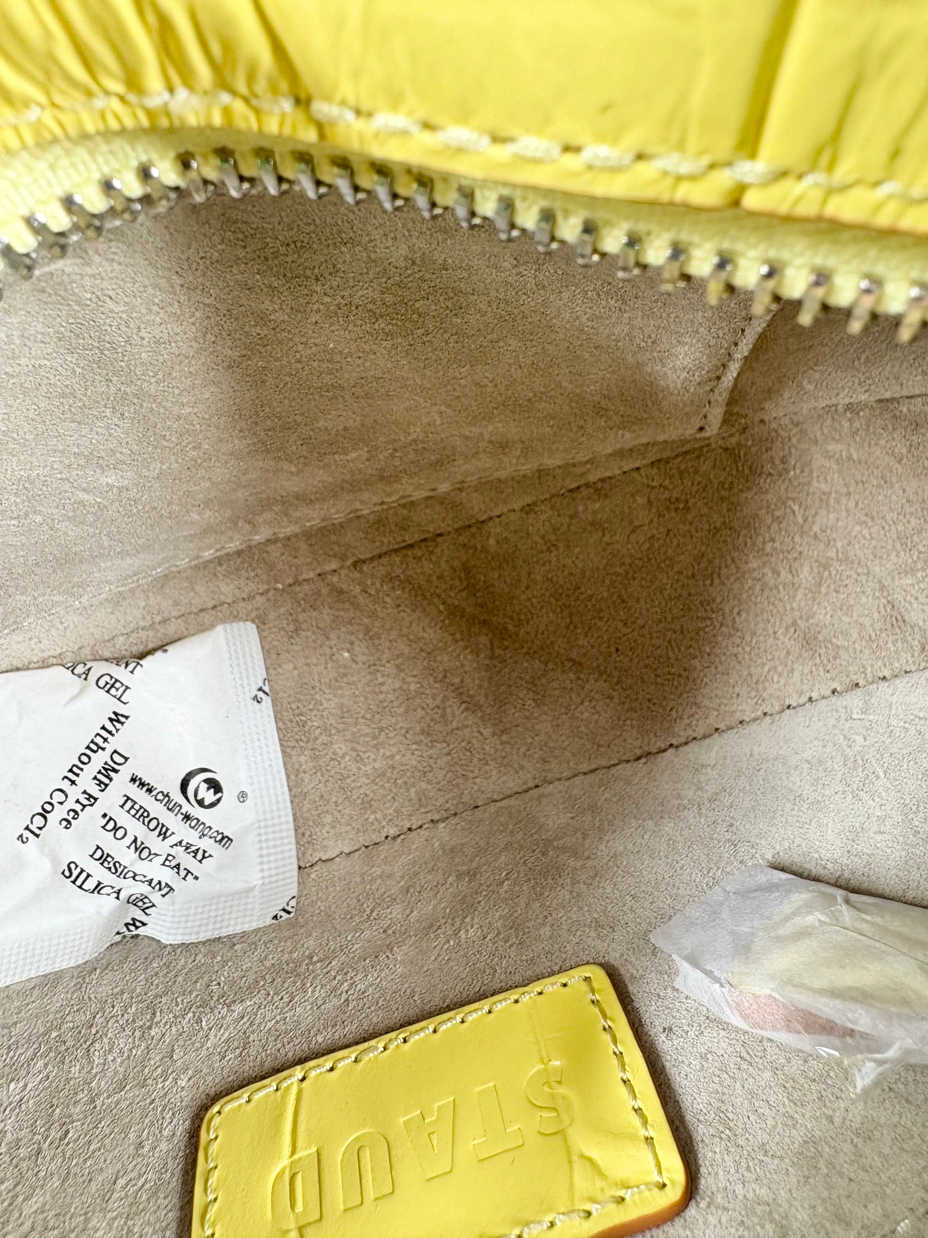 Staud Lemon Yellow Croc-Embossed Leather 'Ollie' Mini Bag