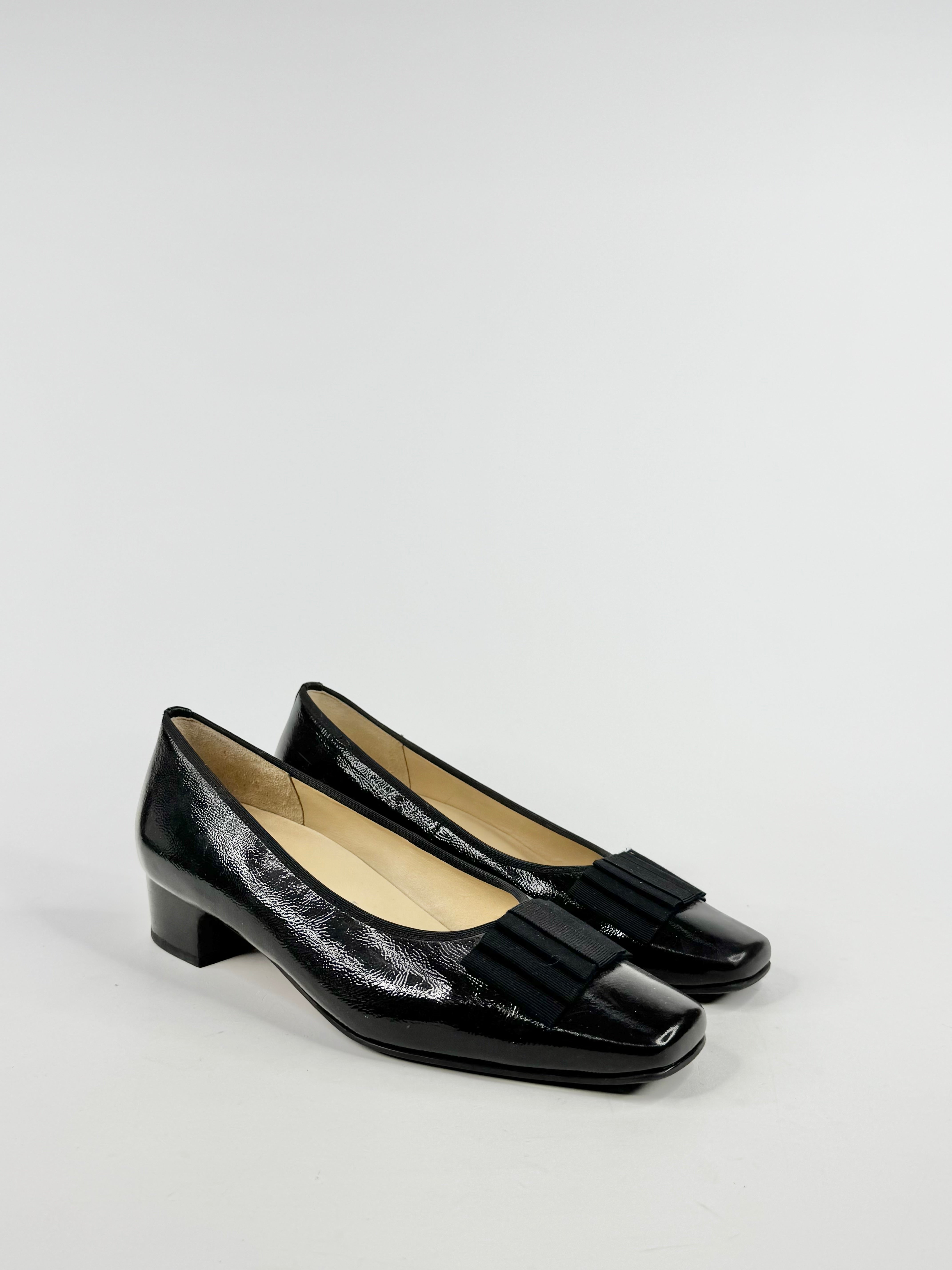 Hassia Black Patent Leather Block Heels - EU39