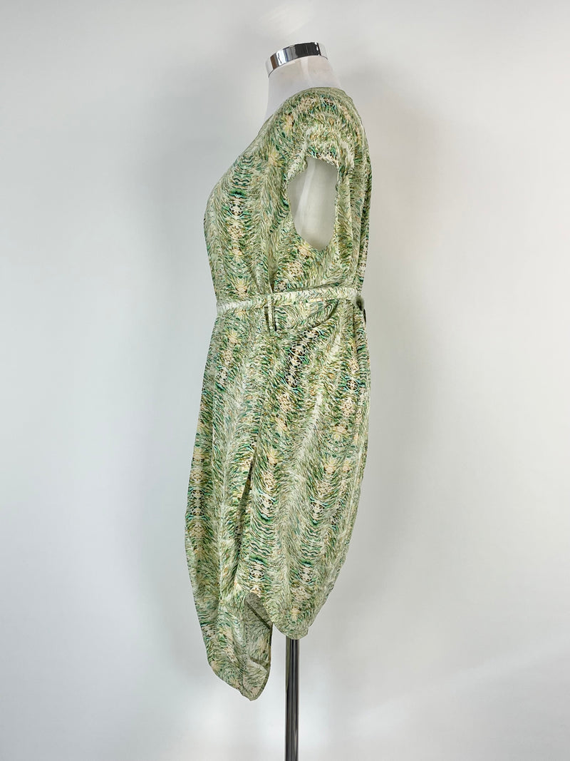 Anntian Grassy Patterned Silk Shift Dress - O/S