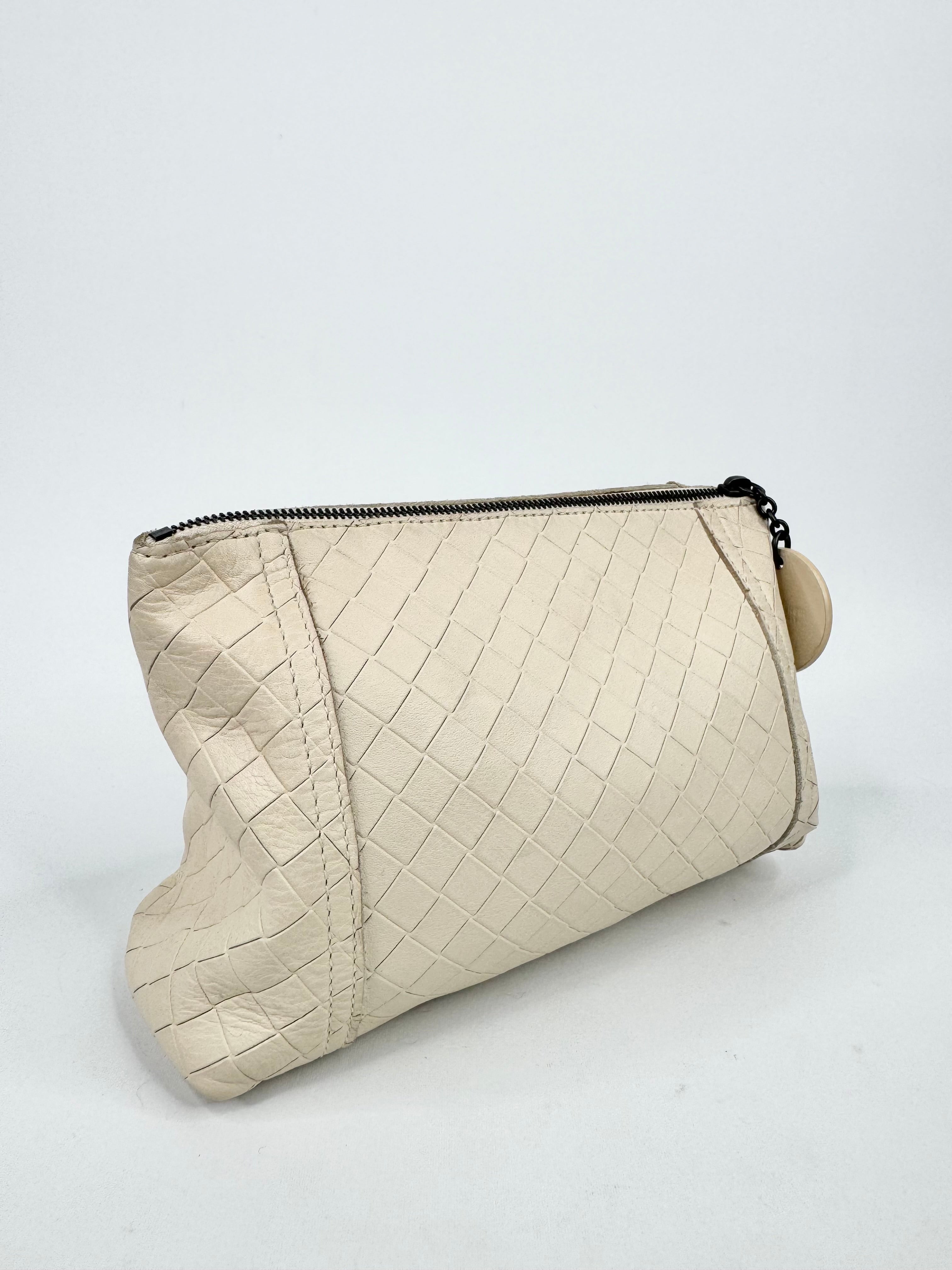 Bottega Veneta Cream Cosmetic Bag