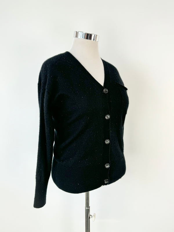 Standard James Perse Black Cashmere Cardigan - AU8/10