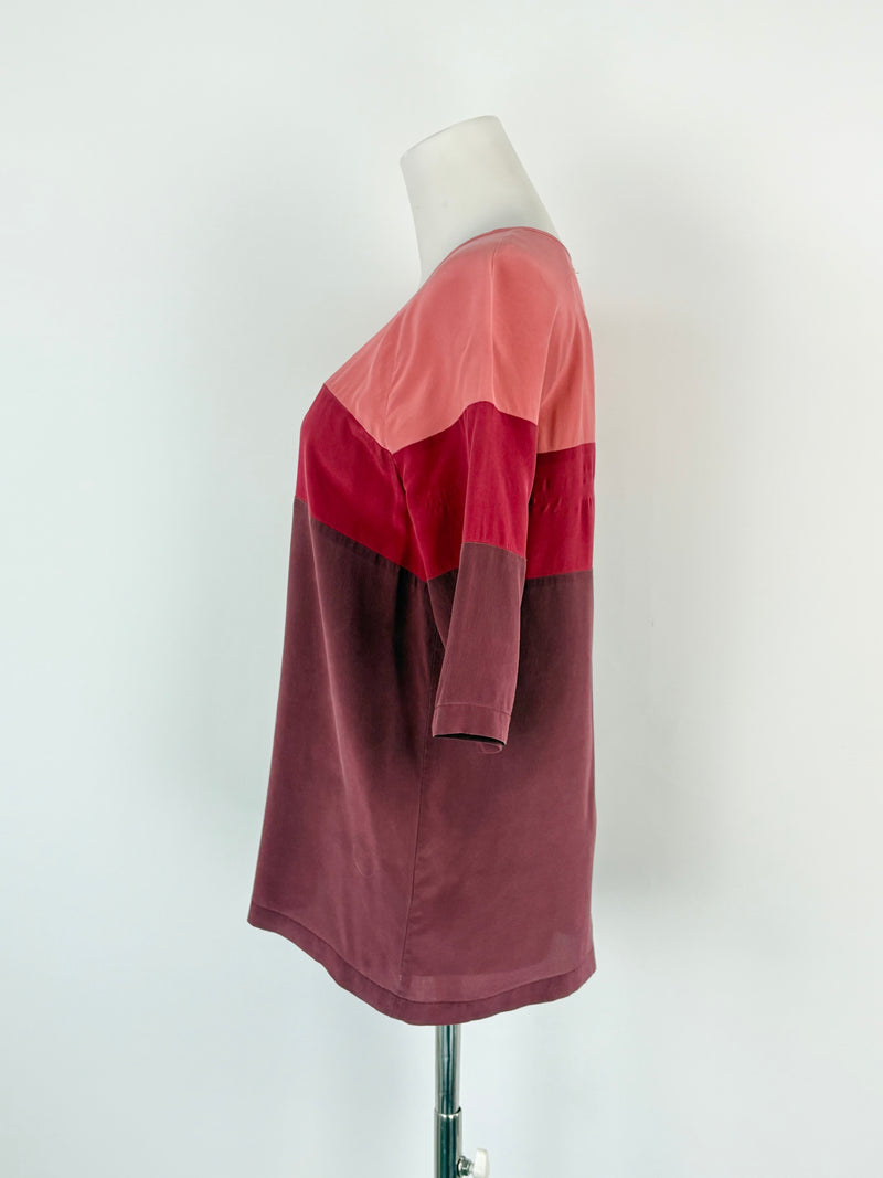 Manolo Triple-Toned Pink Silk Top - AU8/10