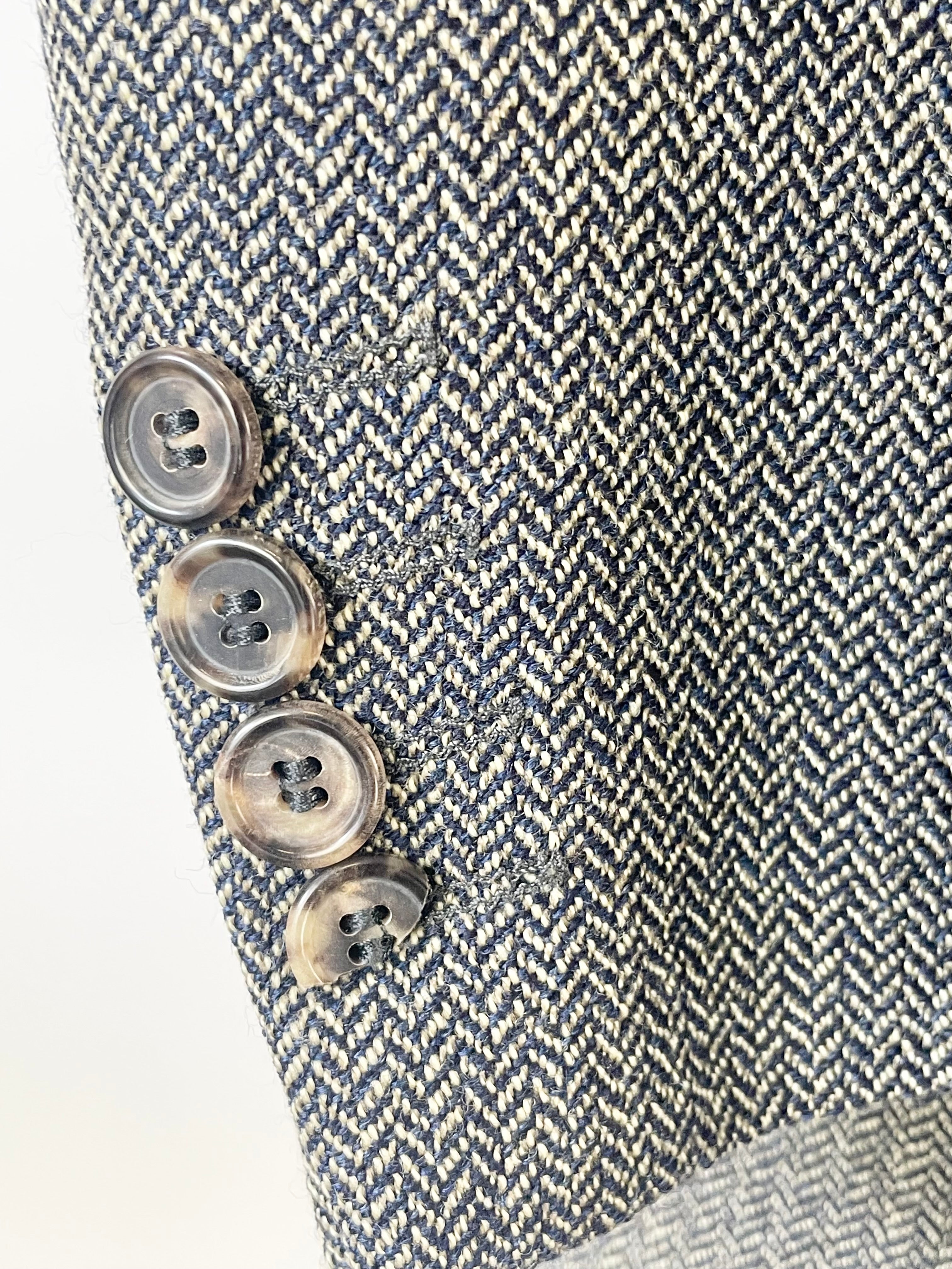 Hugo Boss Vintage Black & White Zigzag Wool Jacket - 48