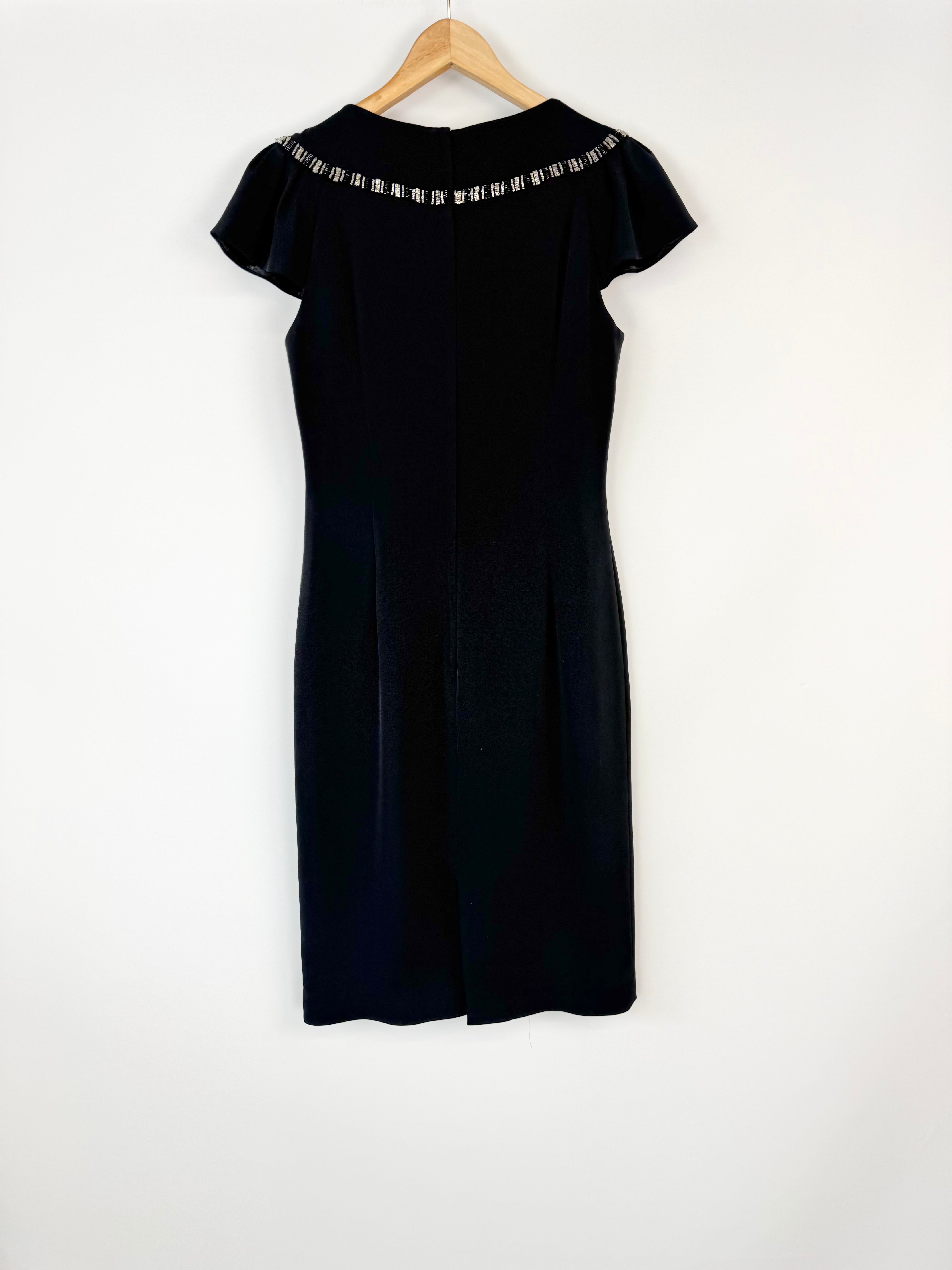 George Cross Black Bejeweled Midi Dress - AU10