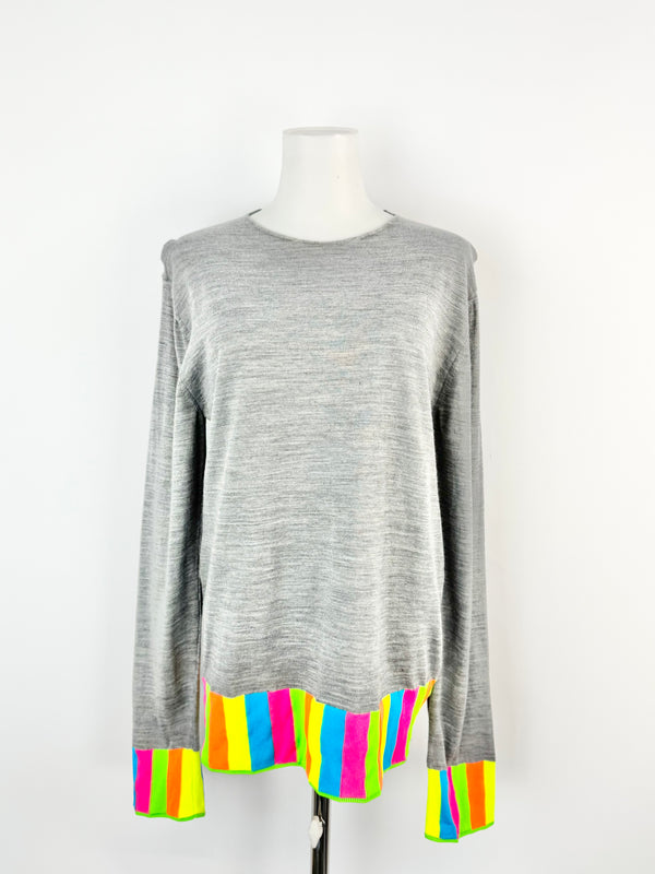 Comme des Garçons Grey Fluro Trim Top - M