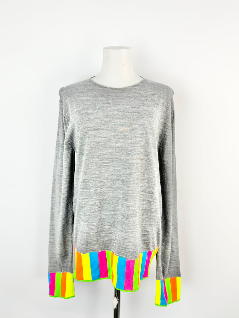 Comme des Garçons Grey Fluro Trim Top - M