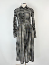 Ivano Boni Black & White Checked Long-Sleeve Dress - AU12