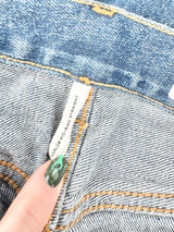 Rag & Bone Blue Denim 'Harlow' Mid Rise Straight Leg Jeans - 28