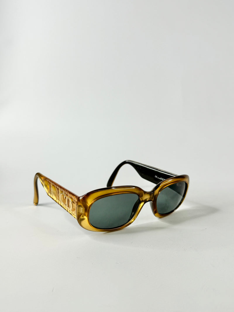 Christian Dior Optyl Gold Bifocal Prescription Rectangular Sunglasses