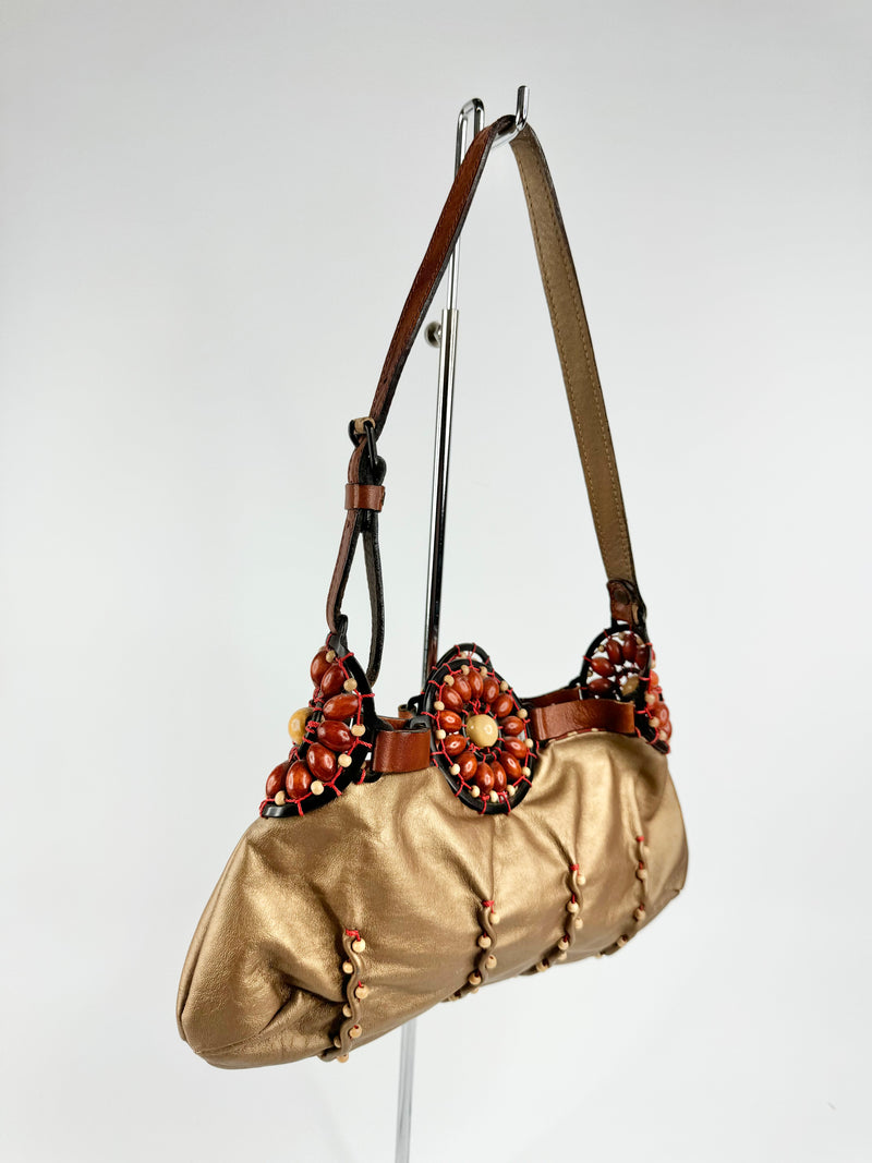 Jamin Puech Soft Gold Beaded Mini Bag