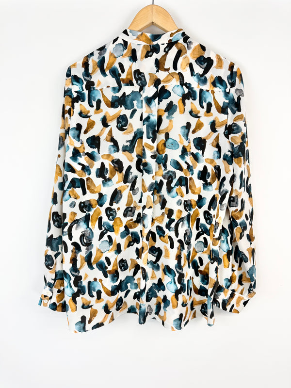 Riess White & Tan Patterned Shirt - AU14