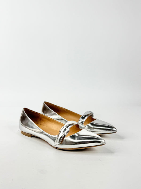 Marc Jacobs Silver Pointed Toe Mary Janes - EU38