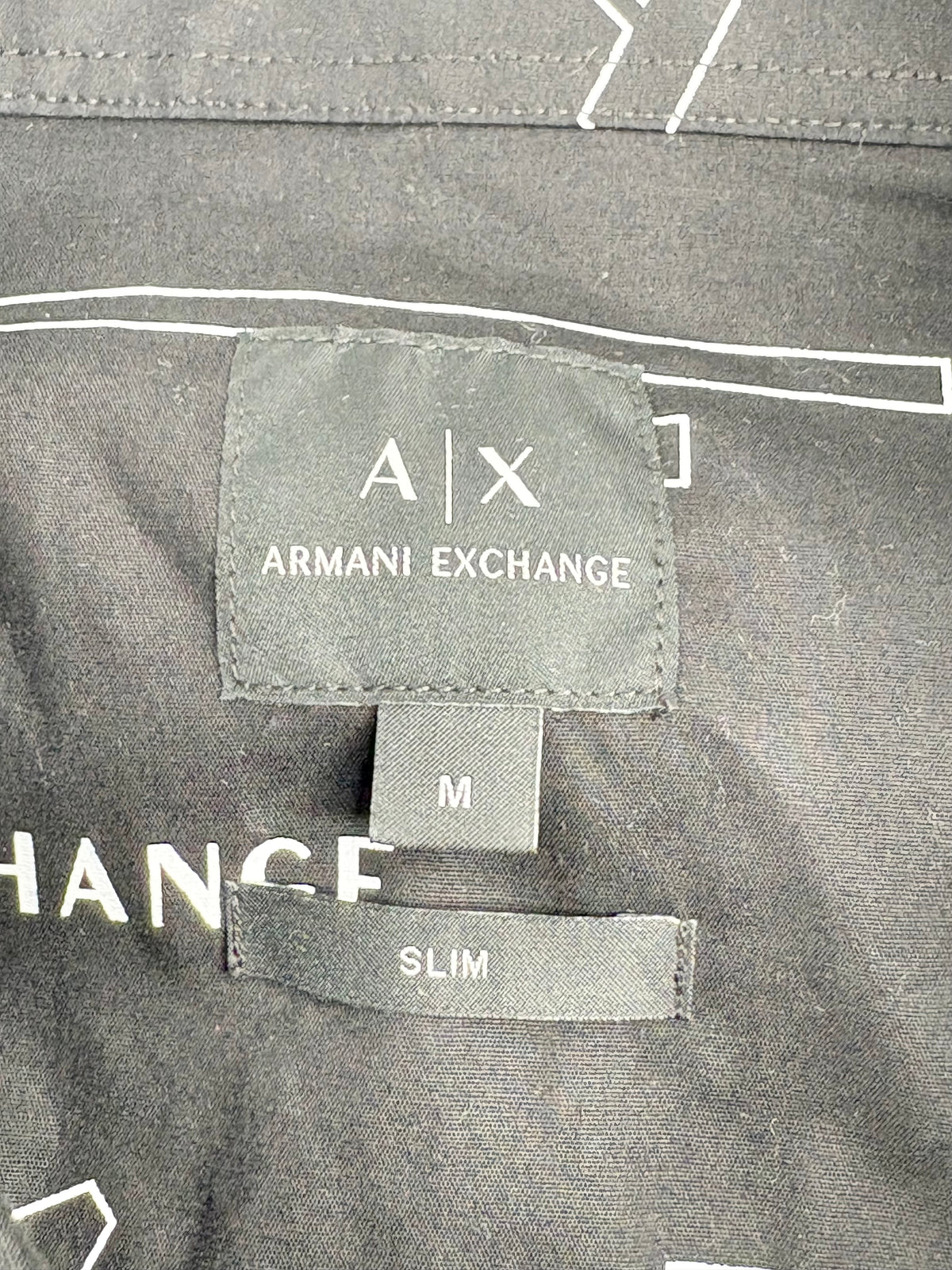 Armani Exchange Black Logo-Print Short Sleeve Shirt - M