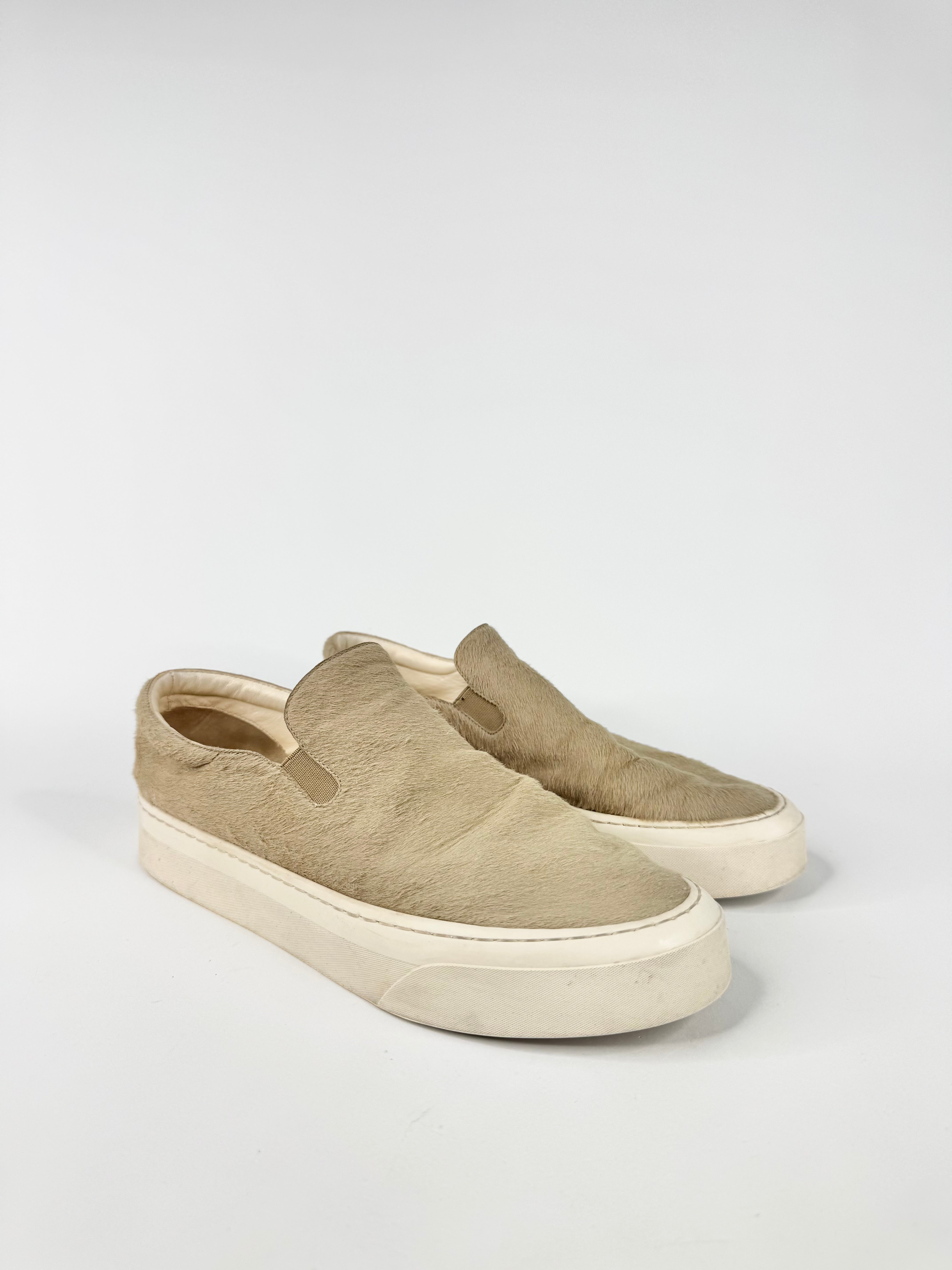 The Row Beige 'Dean' Slip On Sneakers - EU38.5