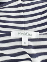 Max Mara White & Blue Striped Sheer Stretchy Skivvy - AU10