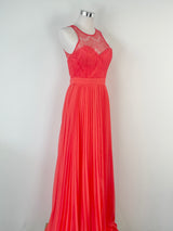 Bariano Salmon Embroidered Lace Bodice Gown - AU8