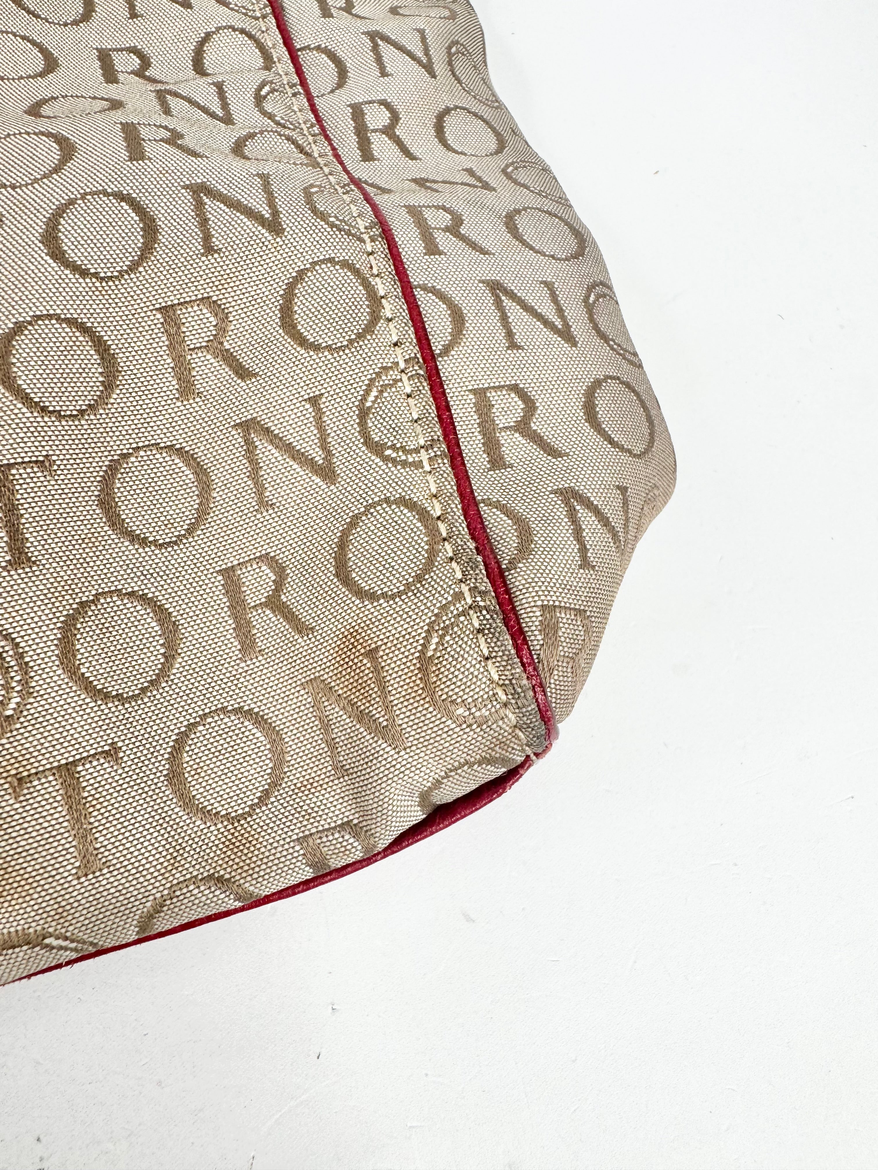 MFW Oroton Red Trim Canvas Tote Bag