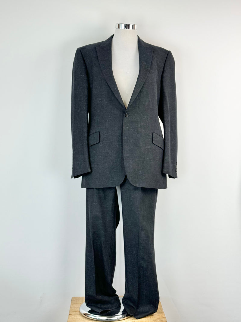 Richard James Savile Row Charcoal Grey & White 2 Pce Suit - 44R