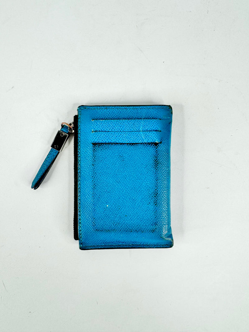 Burberry Teal Zippered Pouch