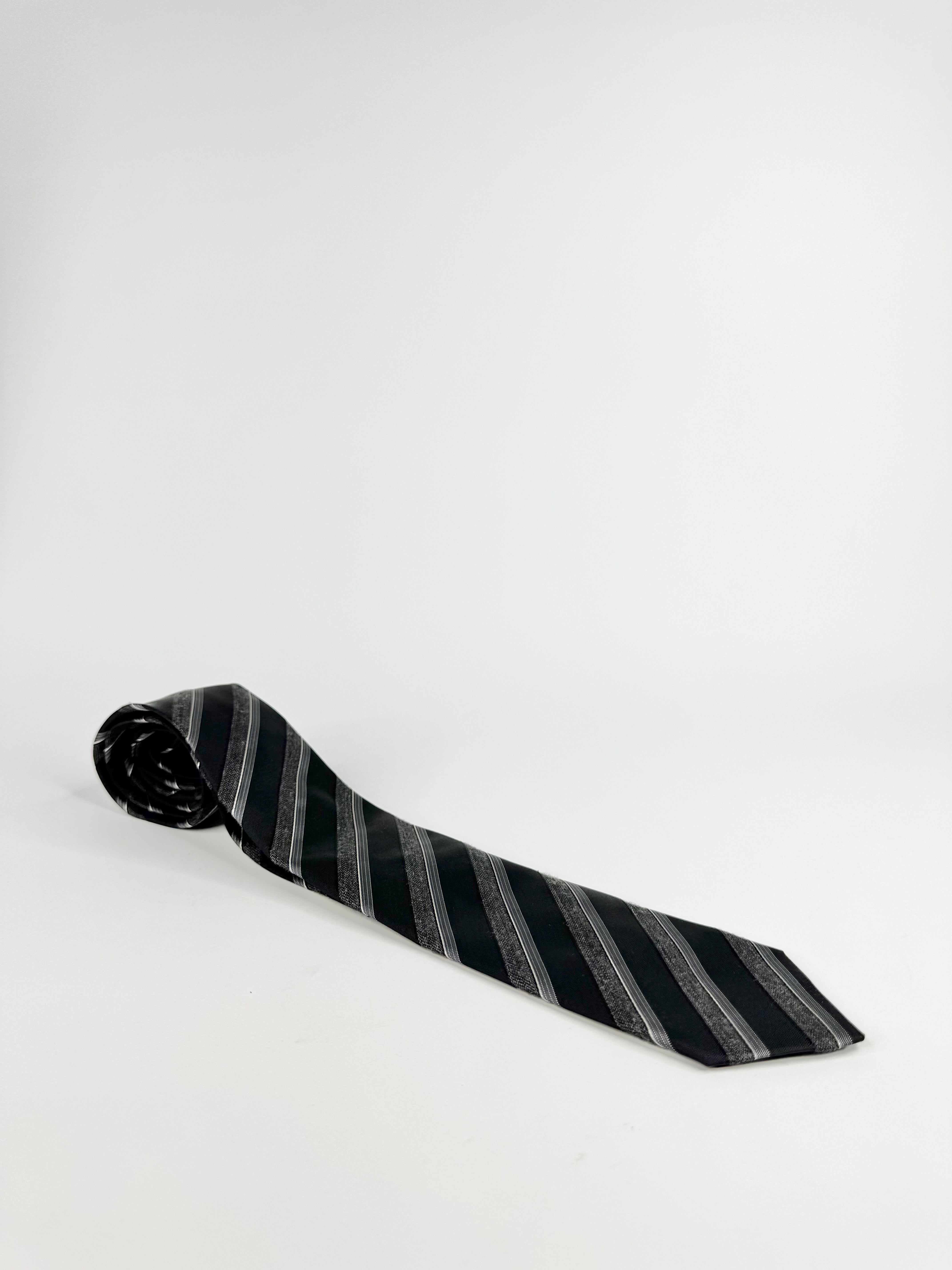 Godwin Charli Grey and Black Stripped Tie