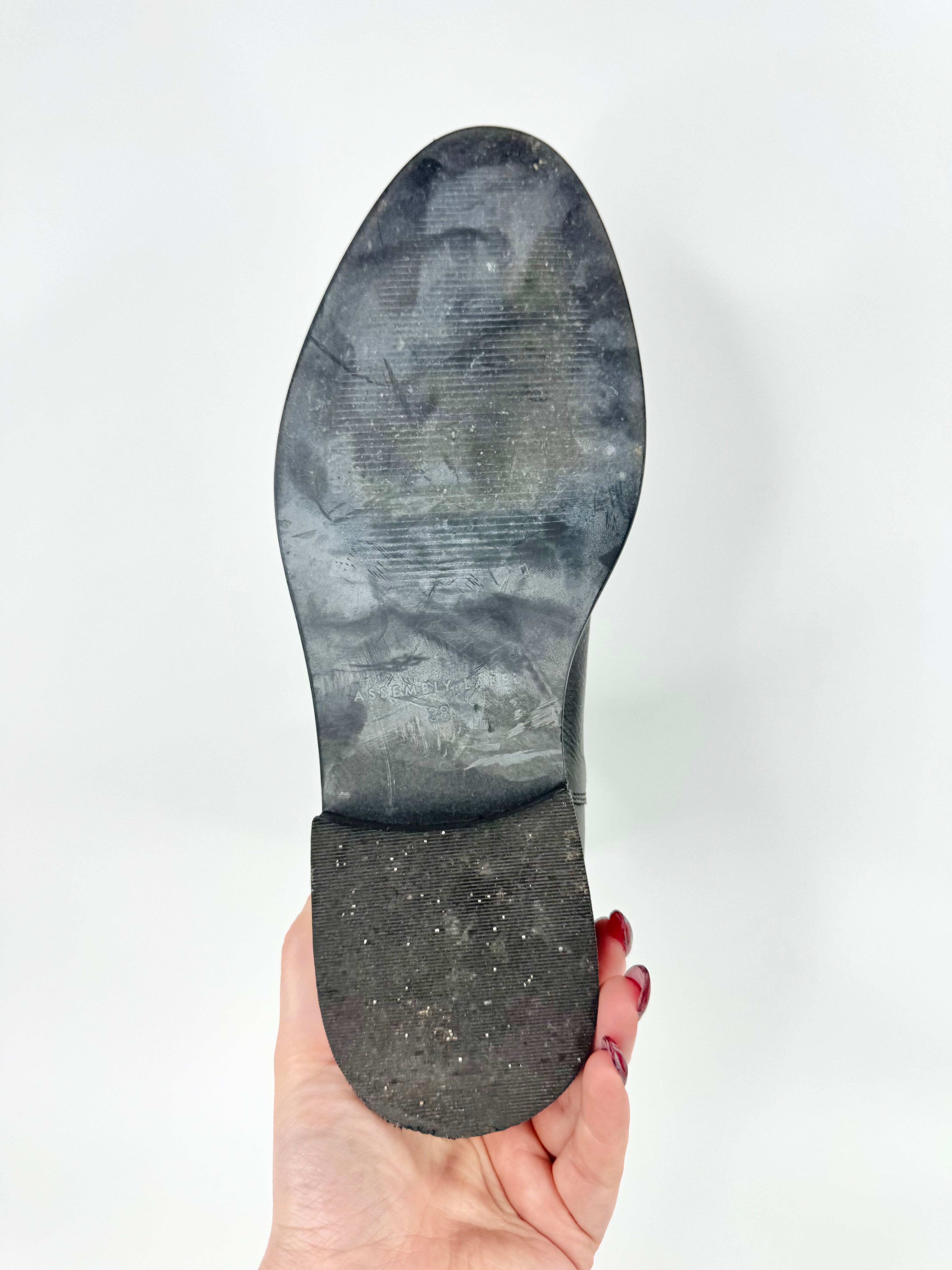 Assembly Label Black Grained Leather Ankle Boots - EU38