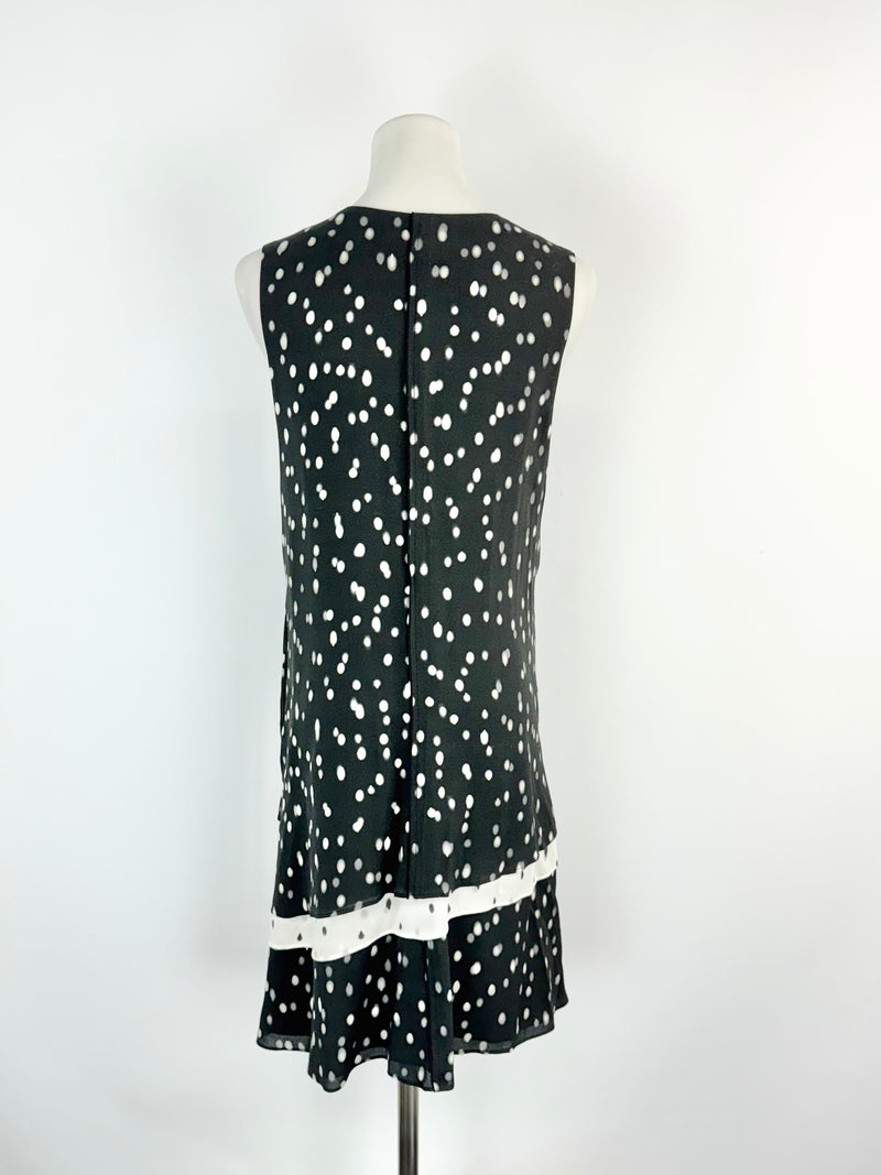 Proenza Schouler Spring Silk Black Polka Dot Ruffle Bridgerton Dress - AU8